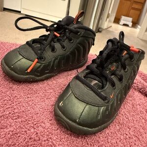 Nike Kids Black Sneakers with Orange Accents